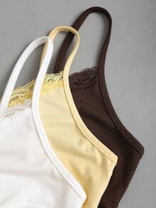 Sweetra Women's Lace Trim Ruffle Casual Versatile Daily Wear Camisole - Multicolor - View 4