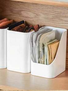 Storage Box Sundries Organizer Case Inclined Opening Classify Storing Plastic Dormitory Living Room Desktop Daily Use - White - View 4