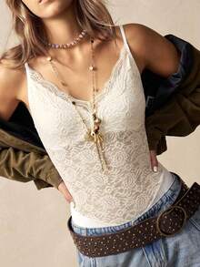 Bohemela Body de punto de unicolor casual para mujer - Blanco - Ver 1