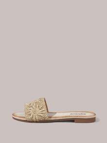 Styleloop Women's Crochet Sun Casual Bohemian Style Flat Sandals - Apricot - View 3