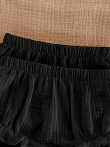 2件套 新生女宝宝休闲弹力腰短裤 - 黑色 - 查看 8