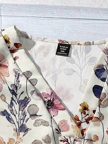 EMERY ROSE Watercolor Floral Print Casual Loose Shirt, Suitable For Summer - Multicolor - View 3