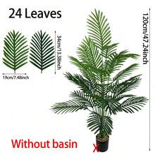 Large Artificial Palm Trees, Realistic Green Plants, Plastic Monstera, Large-Leaf Areca Palms, Tropical Cycas-Perfect For Home, Office, Parties, And Outdoor Decor - Green - View 9