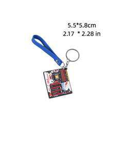 Zazumi 1/4pcs Dopamine Colored Computer Motherboard Pattern Keychain, PVC Soft Rubber Computer Circuit Board Keychain, Cute Technology Geek Charm Pendant, Portable Keychain With Wristband, Backpack Wallet Keychain Pendant Decoration Pendant, Novelty Gift For Technology Enthusiasts, Gamers, Offices, Schools, Daily Use, Holiday Birthday Gift - Multicolor - View 12