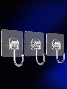 10 Móc Treo Đa Năng Kích Thước Lớn, Chịu Tải Tối Đa 37lbs, Chống Thấm Nước, Lý Tưởng Cho Phòng Tắm Khách Sạn. - Nhiều màu - Xem 6
