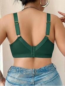 SHEIN Plus Size Underwire Bra - Army Green - View 2