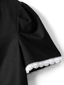 GlowEve CURVE Plus Size Women Casual Contrast Lace Short Sleeve Shirt - Multicolor - View 7