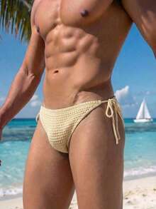 Manfinity Swimmode 男士纯色休闲沙滩泳裤 - 彩色 - 查看 3