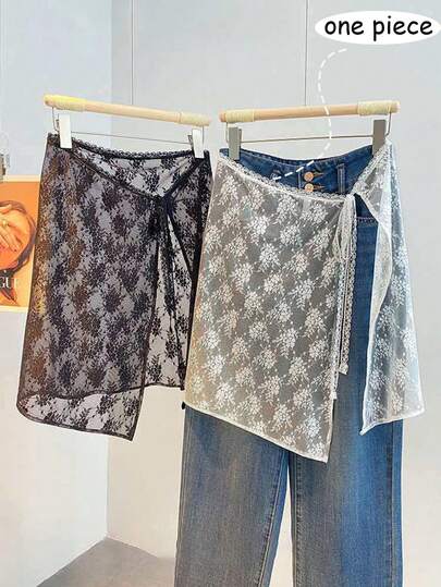 GlowEve Gonna a strati con lacci di colore unito per donna