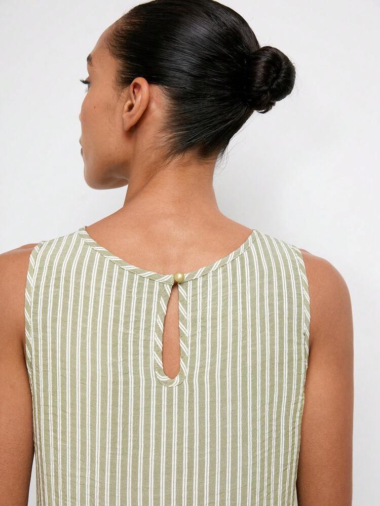 SHEIN Maija Women's Striped Round Neck Sleeveless Casual Dress