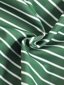 Swim Vcay Women's Vacation Beach Colorblock Striped Swimwear Set - Green - View 4