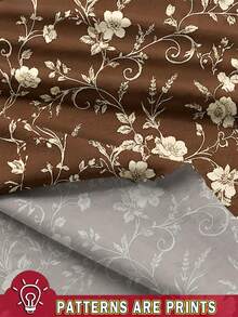 SHEIN Essnce 休闲碎花连衣裙，百搭夏季度假风，适合音乐节和节假日穿着。 - 棕色 - 查看 6