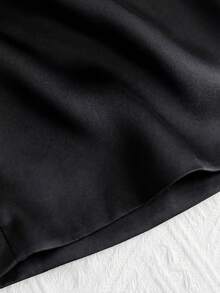 GlowEve CURVE Pantalones casuales de talla grande para mujer de unicolor con cintura elástica y cintura con lazo - Negro - Ver 3