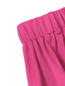 EMERY ROSE Women's Solid Color Button Casual Versatile Date Outing A-Line Skirt - Hot Pink - View 4