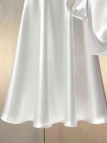 Franclia Women's Solid Color Minimalist Daily Wear Pearl Decor Short Sleeve Top And Skirt 2-Piece Set - White - View 3