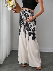 Momance Quần ống rộng in họa tiết dáng suông thời trang cho nữ, thích hợp cho mùa hè. - Nhiều màu - Xem 5