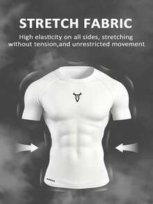 Gym Rark Men's Wing Print Slim Fit Short Sleeve Athletic T-Shirt - Black - View 5