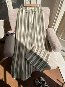 Comfortcana Pantalones casuales y versátiles de primavera/verano con diseño de cintura con cordón para mujer de talla grande - Multicolor - Ver 9