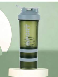 SHEIN 1pc Three-Layer Sports Water Cup Shake Cup Protein Powder Mixing Outdoor Fitness Cup Non-Slip Portable Handle - Multicolor - View 9