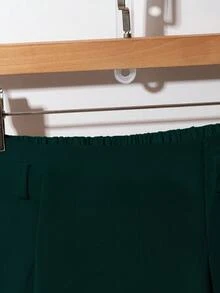 GlowEve CURVE Plus Size Women Elegant Solid Color Umbrella Green Skirt Teal - Dark Green - View 5
