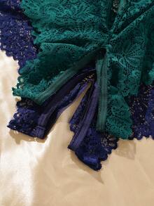 SHEIN 3pcs/Set Plus Size Lace Sexy Open Crotch Panties - Multicolor - View 4