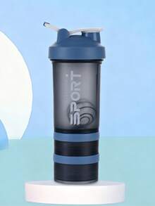 SHEIN 1pc Three-Layer Sports Water Cup Shake Cup Protein Powder Mixing Outdoor Fitness Cup Non-Slip Portable Handle - Multicolor - View 2