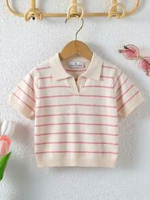 Young Girls Knit Tops - Pink - View 2
