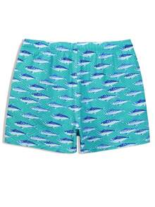 Horizaway Quần short đi biển nam kiểu dáng thường ngày, in họa tiết, có dây rút. - Màu xanh bạc hà - Xem 6