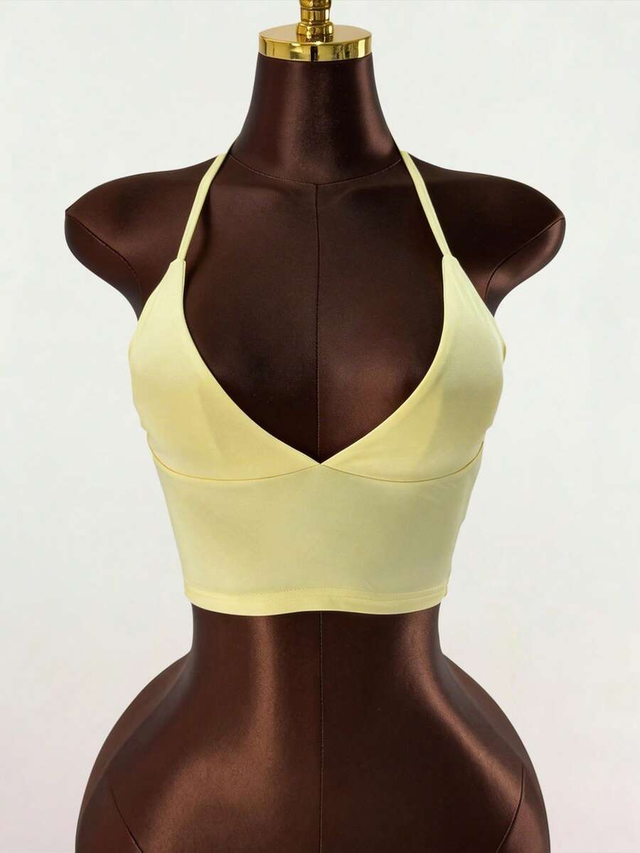 SaltGleam SaltGleam Áo croptop hở lưng gợi cảm dành cho nữ, thích hợp cho mùa hè. - Nhiều màu - Xem 1