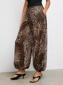 Maija Quần ống loe nữ họa tiết da báo, kiểu dáng thường ngày, đa năng. - Nhiều màu - Xem 1
