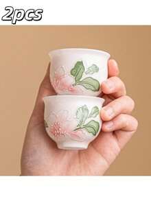 两件套少女风陶瓷茶杯。精美的手绘浮雕粉色百合花茶杯，是招待客人的理想之选。这款中式粉色茶杯适合餐厅、茶馆使用，也可作为商务或节日礼品赠送。 - 彩色 - 查看 7