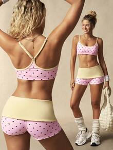VARSIVA Bộ đồ thể thao nữ in chấm bi gồm áo hai dây ngắn và quần short. - Nhiều màu - Xem 7