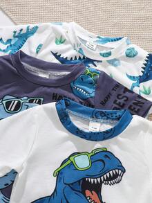 SHEIN Playful Pals Bộ 6 quần short tay ngắn in hình Vua Sư Tử dễ thương, phối màu bất đối xứng, phù hợp cho bé trai và bé gái mặc vào mùa hè, 3 màu sắc khác nhau cho nhiều lựa chọn hơn, thời trang và đáng yêu. - Nhiều màu - Xem 5