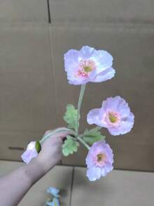 3支仿真假花植物罂粟花丝绸花束婚礼花束装饰塑料花桌摆件，适用于家居厨房花园派对装饰。生日毕业礼物。 - 彩色 - 查看 6