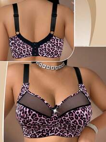 Bare Chapter 1 pieza Sujetador inalámbrico de talla grande con estampado de leopardo - Multicolor - Ver 8