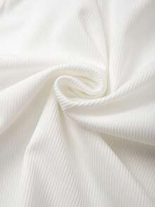 GlowEve 复古时尚法式休闲通勤百搭女式半拉链背心 - 白色 - 查看 6