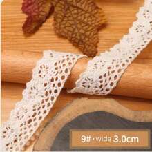 10M Cinta de encaje con borde de encaje, material de tela para decoración, manualidades DIY con ribete de encaje, Navidad Día de San Valentín - Multicolor - Ver 7