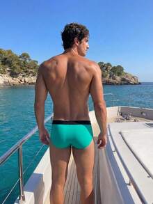 Surfspeed 2026新款撞色绳边男士三角泳裤，适合沙滩、泳池派对 - 彩色 - 查看 2