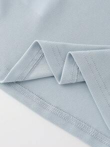 GlowEve Women's Contrast Trim Bow Tie Top And Skirt Set - Blue - View 4
