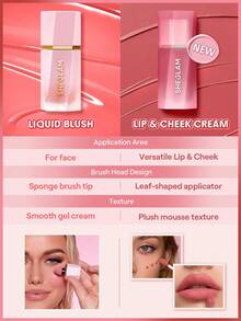 SHEGLAM Air Plush Lip & Cheek Cream-028 Light Work Multi-Use Liquid Blush And Lipstick Brand Beauty Makeup Face Paint Cosmetic For Women Girls Perfect For Spring Summer Ideal For Y2K Fancy Fashion Suitable For Birthday Mother'S Day Gift Rave Party Ready Best Color - 028 Light Work - View 8