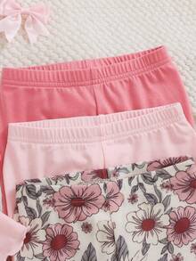 Cozy Pixies Conjunto de pijama cómodo de 6 piezas para bebé niña, con diseño floral de dibujos animados, cuello redondo, manga corta y pantalones, estilo pixie acogedor - Multicolor - Ver 4