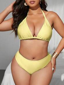Swim SXY 3件套加大码泳装套装，彩色印花罩衫，女士夏季海滩度假装 - 彩色 - 查看 4