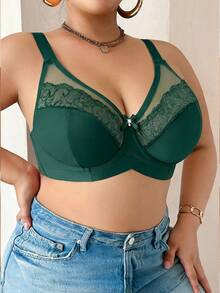 SHEIN Plus Size Underwire Bra - Army Green - View 5