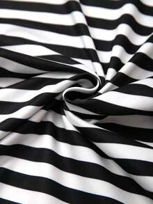 Everyssa Áo thun nữ kẻ sọc đa năng, thiết kế eo, phù hợp cho đi làm, đi nghỉ mát, phong cách retro. - Nhiều màu - Xem 6