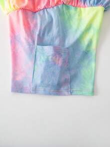 Tween Girl Tie-Dye Print Jumpsuit - Multicolor - View 3
