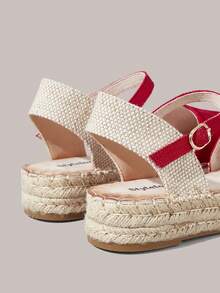 Styleloop Women's Buckle Design Casual Versatile Flat Shoes - Red - View 6