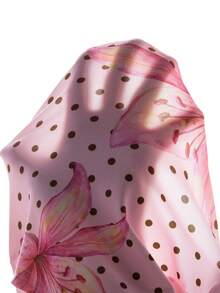 SHEIN 女婴波点碎花印花吊带上衣和喇叭裤套装 - 粉色 - 查看 7