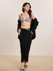 Hourtrue Soutien-gorge à fermeture frontale de taille standard à imprimé zébré pour femmes, sans fil, confortable, petit bonnet, il est recommandé de prendre une taille au-dessus - Noir et Blanc - Voir 7