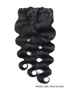 Body Wave Bundles Human Hair (18 20 22 Inch) Unprocessed Brazilian Virgin Weave 3 Bundles Human Hair Body Wave Full And Thick Remy Hair Extensions Natural Color For Women - Natural Black - View 4