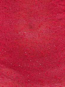 MUSERA 围巾领口细节露背亮片针织修身长裙，伊比沙岛少女风春夏度假夜出可爱场合金色沙滩 - 玫紅色 - 查看 6